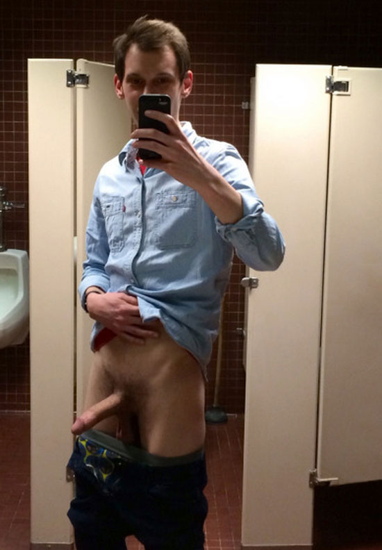 Straight guy showing his erect cock